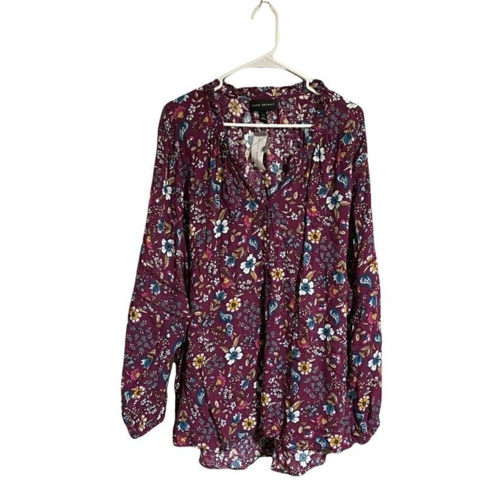NWT Lane Bryant Floral Long Sleeve Blouse 26/28